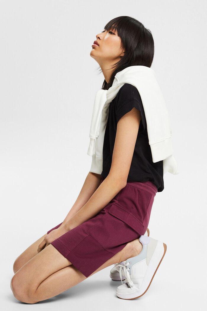 Cargo-style mini skirt in sweatshirt fabric