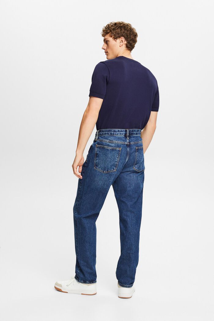 Mid-Rise Straight Jeans, BLUE DARK WASHED, detail image number 2
