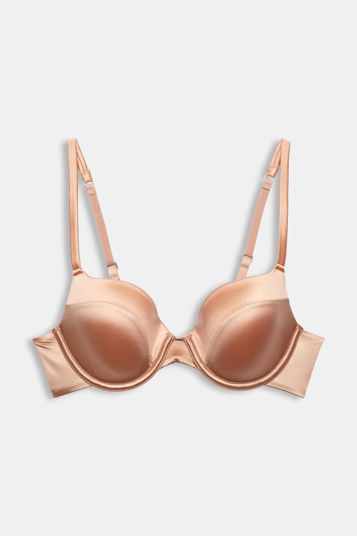 Padded underwire bra with silky finish