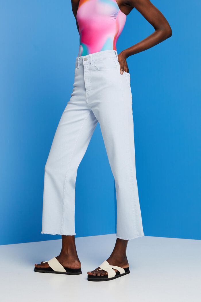High-rise straight leg trousers, LIGHT BLUE, detail image number 0