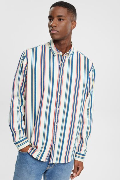 Multi-coloured striped button down shirt