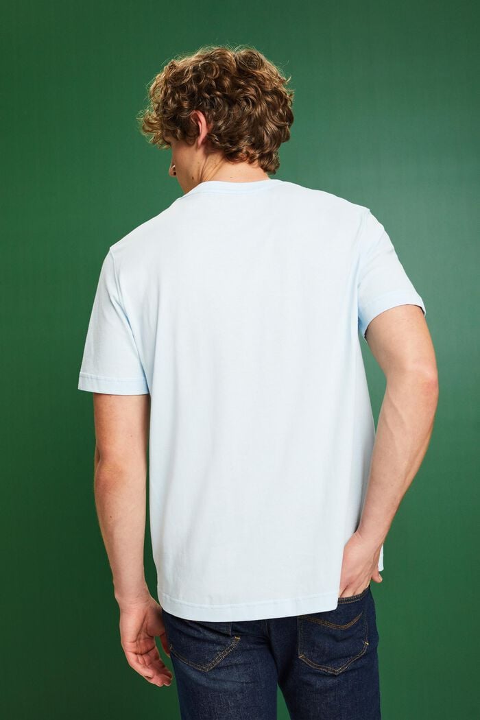 Logo Print Cotton T-Shirt, PASTEL BLUE, detail image number 2