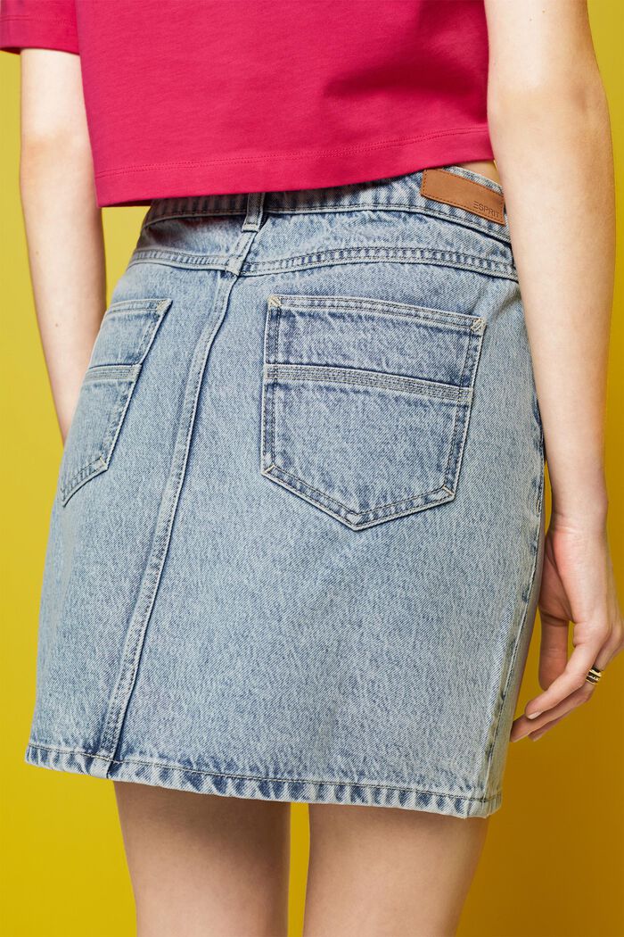 Bleached Denim Mini Skirt - Women - Ready-to-Wear