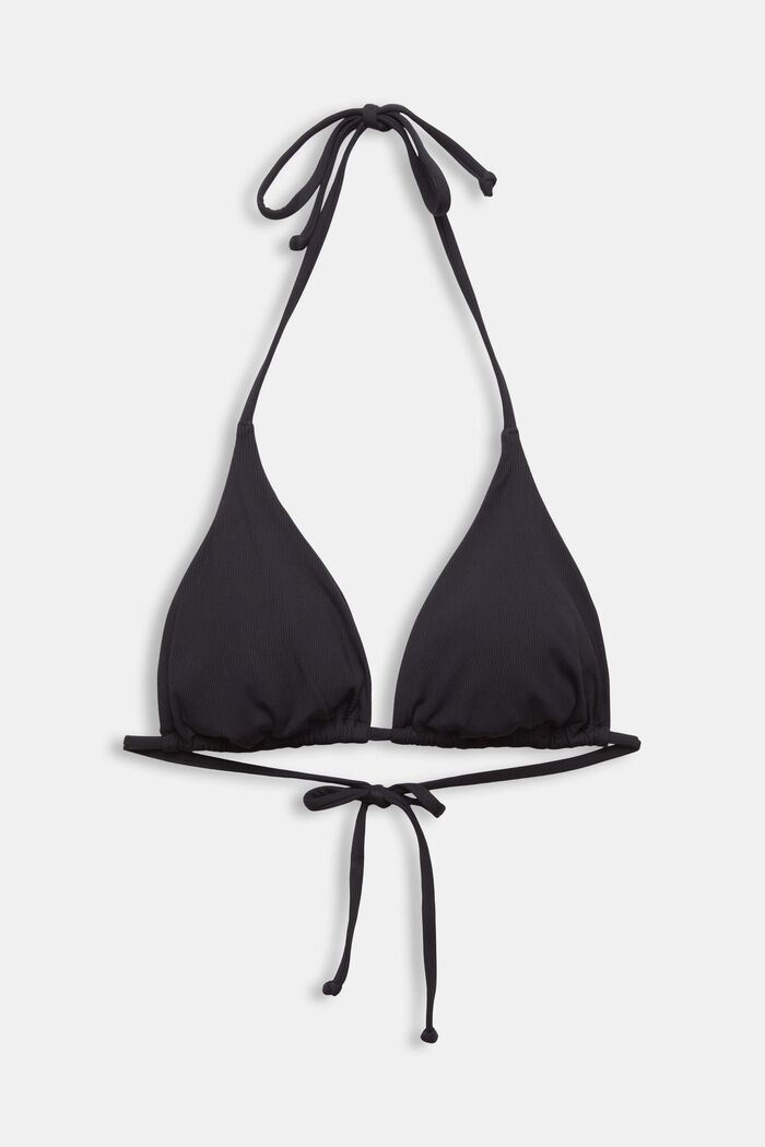 Padded Triangle Bikini Top, BLACK, detail image number 4