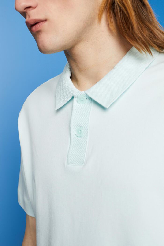 Pima cotton polo shirt, LIGHT AQUA GREEN, detail image number 2