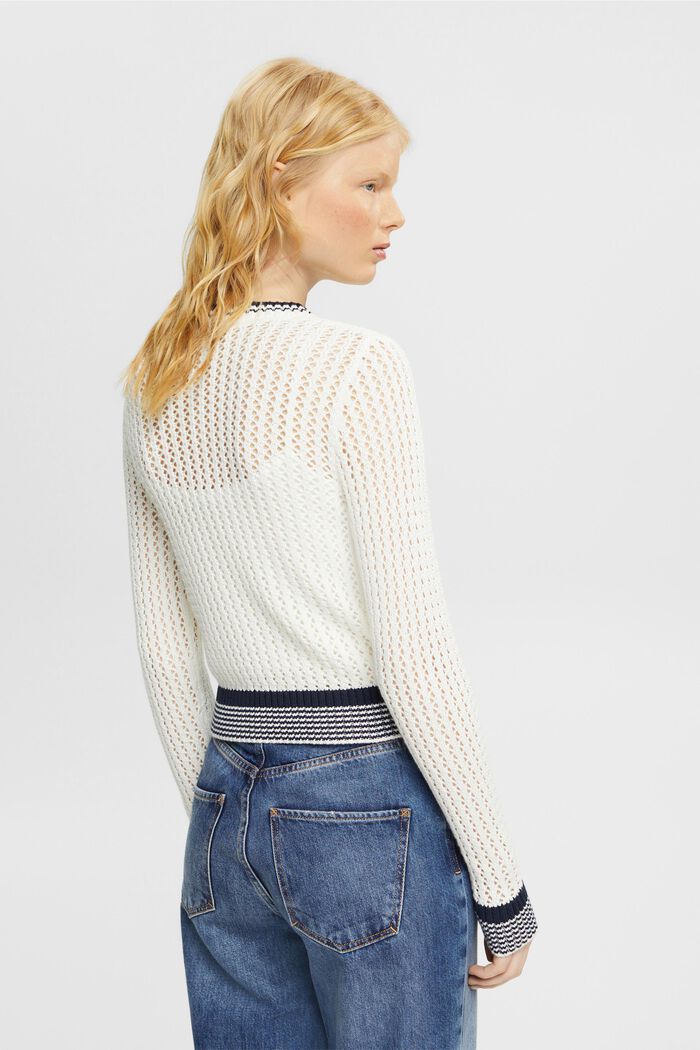 Organic cotton structured jumper, OFF WHITE, detail image number 3