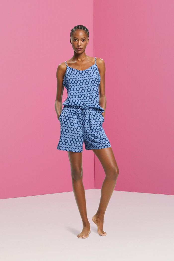 Short pyjamas with polka dot print, DARK BLUE, detail image number 1