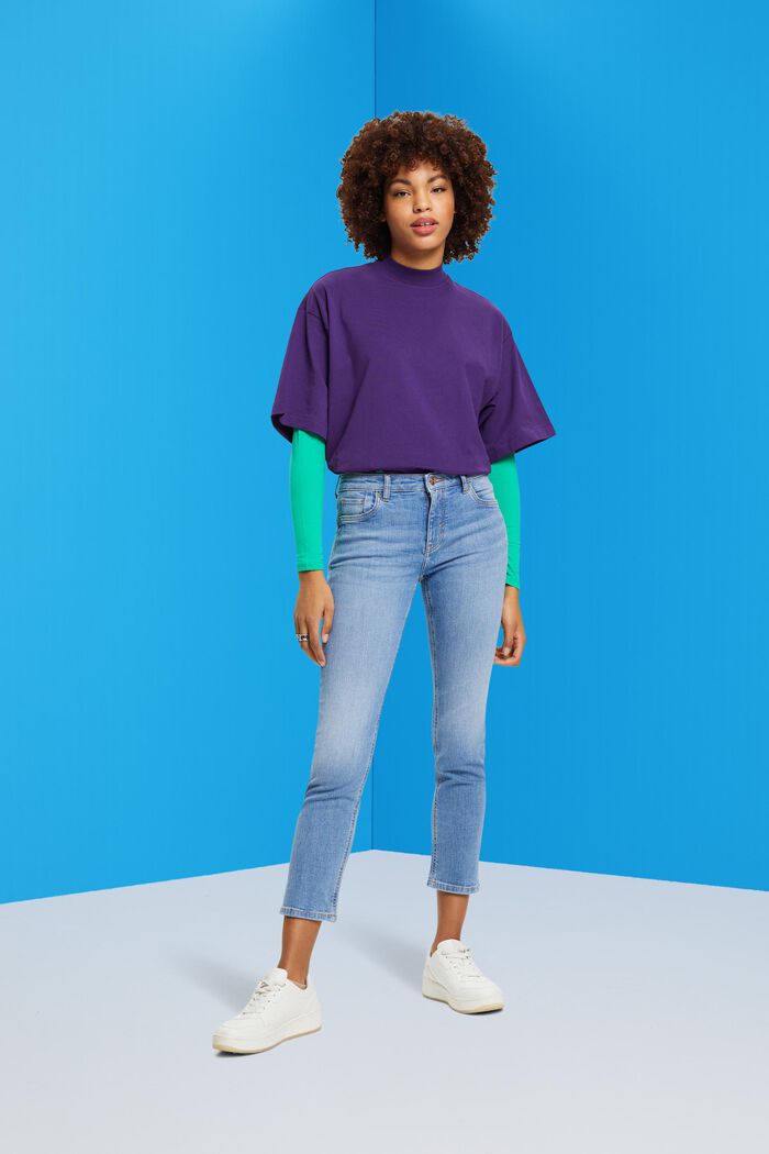 ESPRIT - Mid-rise cropped leg jeans at our online shop