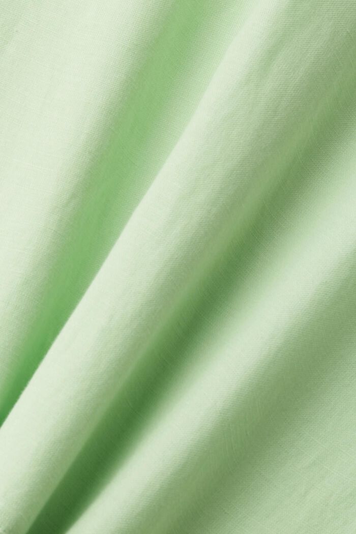 Linen blend mini shirt dress, CITRUS GREEN, detail image number 5