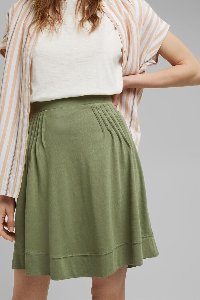 A-line jersey skirt made of organic cotton/TENCEL™, LIGHT KHAKI, detail image number 2