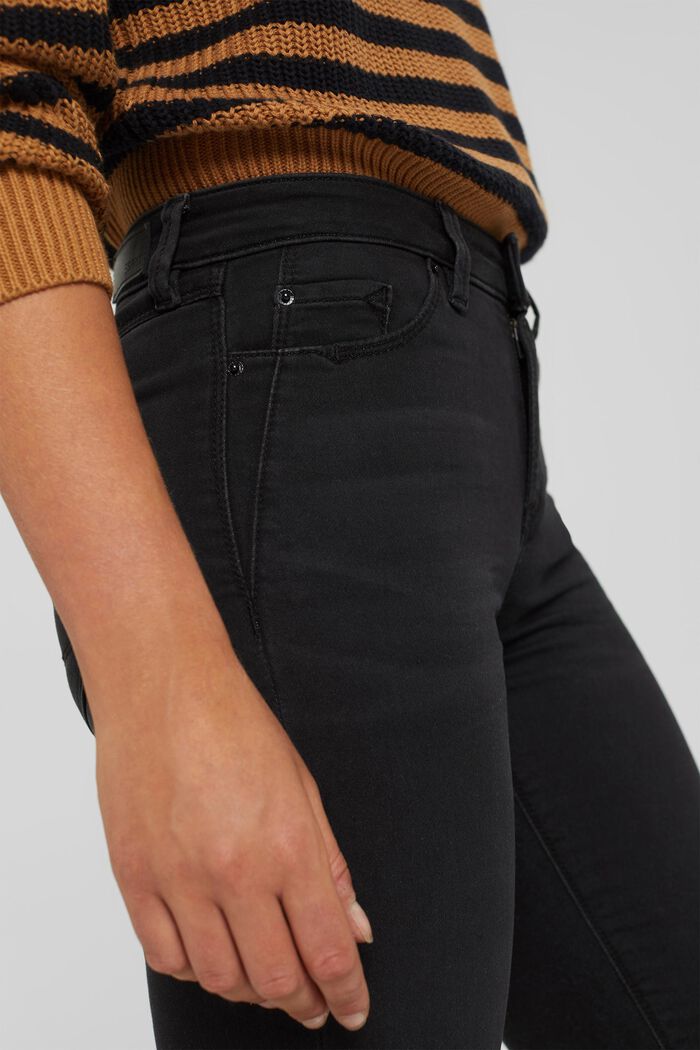 Black denim jeans in comfortable tracksuit fabric, BLACK DARK WASHED, detail image number 2