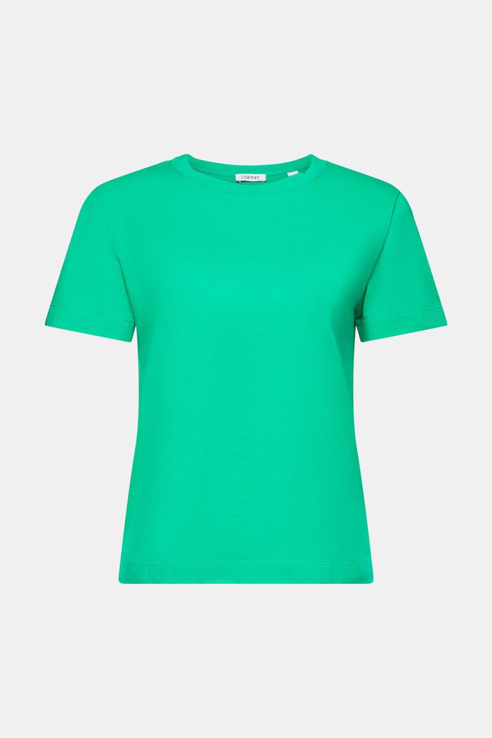 Cotton Crewneck T-Shirt, GREEN, detail image number 5