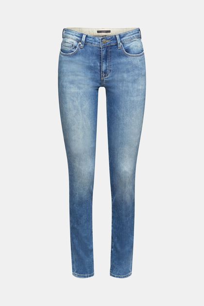 Stretch jeans containing organic cotton, BLUE LIGHT WASHED, overview