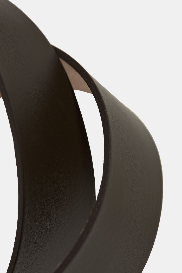 Basic smooth leather belt, BROWN, detail image number 1