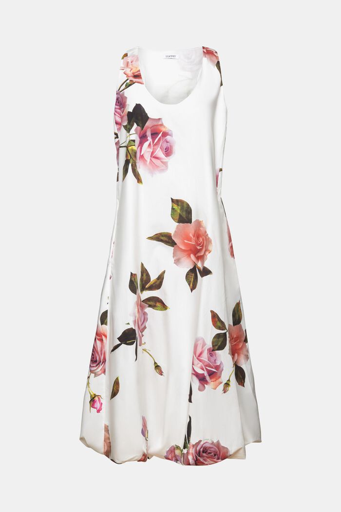 Printed Puffed Hem Dress, OFF WHITE, detail image number 7