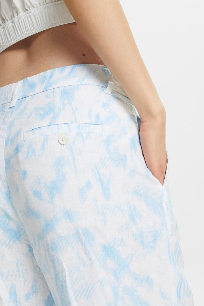 Printed Linen Pants, WHITE, detail image number 4