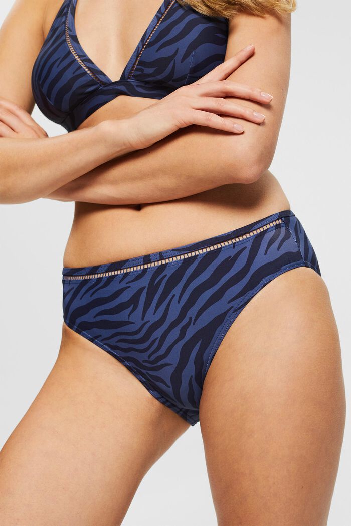 Made of recycled material: patterned bikini bottoms, NAVY, detail image number 0