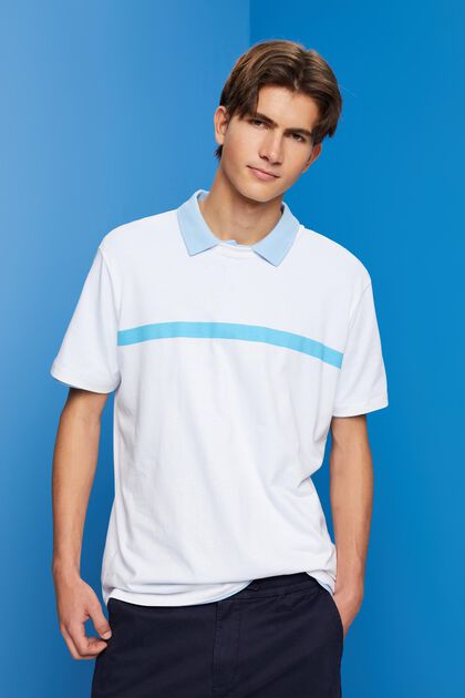 Cotton t-shirt with contrasting stripe