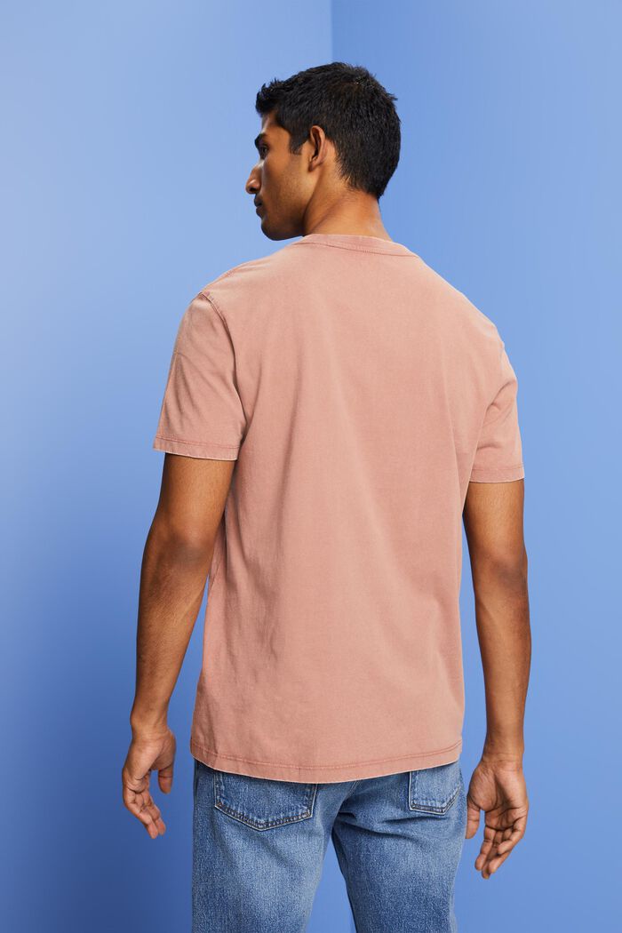 Garment-dyed jersey t-shirt, 100% cotton, DARK OLD PINK, detail image number 3