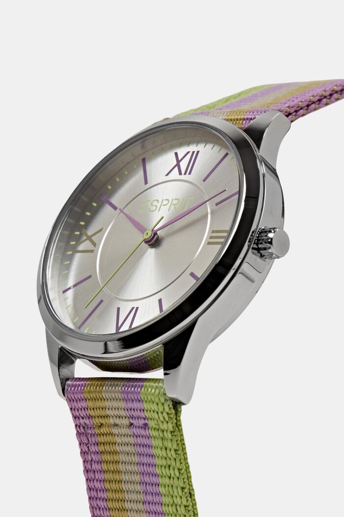 Stainless Steel Woven Strap Watch, SILVER, detail image number 1