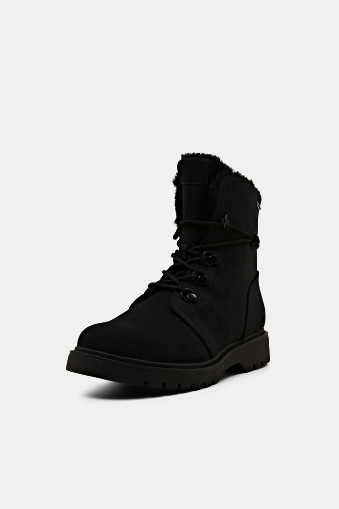Faux suede lace-up boots, BLACK, detail image number 1