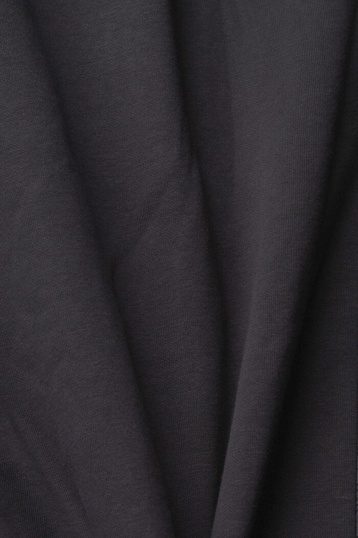 Mixed material zip-up hoodie, BLACK, detail image number 6