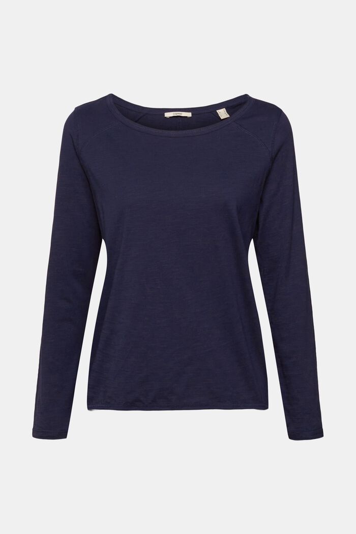 Jersey long sleeve top, NAVY, detail image number 2