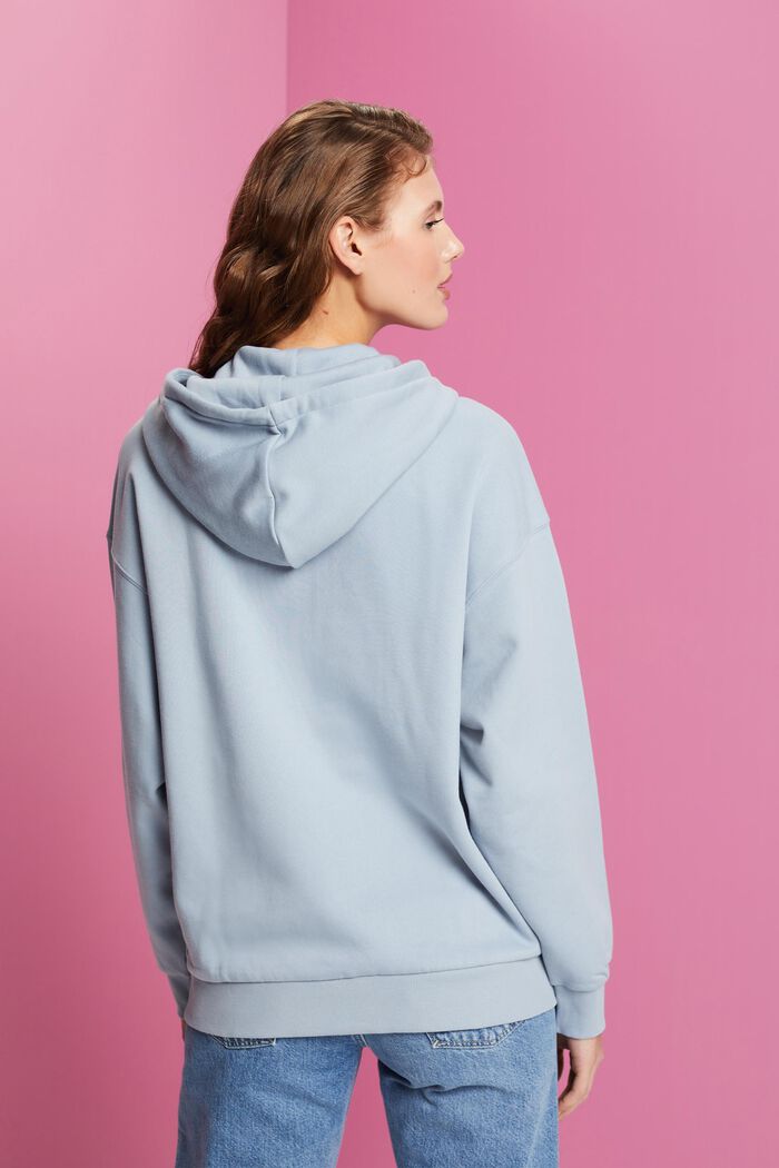 Oversized zipper hoodie, LIGHT BLUE LAVENDER, detail image number 3