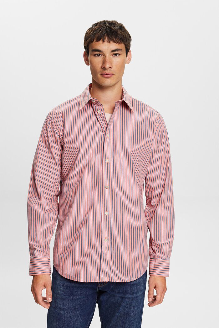 Striped shirt, 100% cotton, CORAL RED, detail image number 4