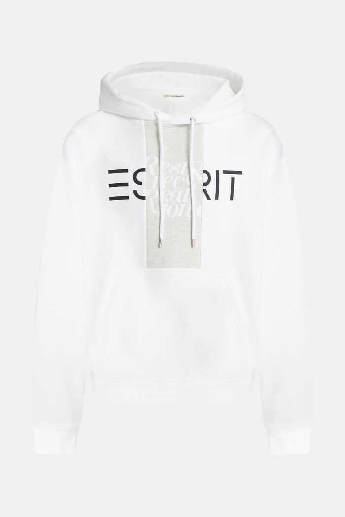 Patched hoodie, WHITE, detail image number 4
