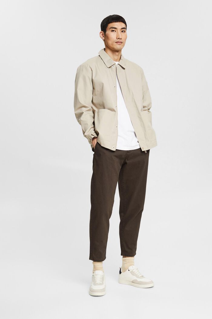 Made of recycled material: thin jacket with a turn-down collar, LIGHT BEIGE, overview