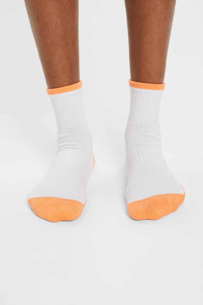 2-pack of athletic socks with coloured accents, WHITE, detail image number 2