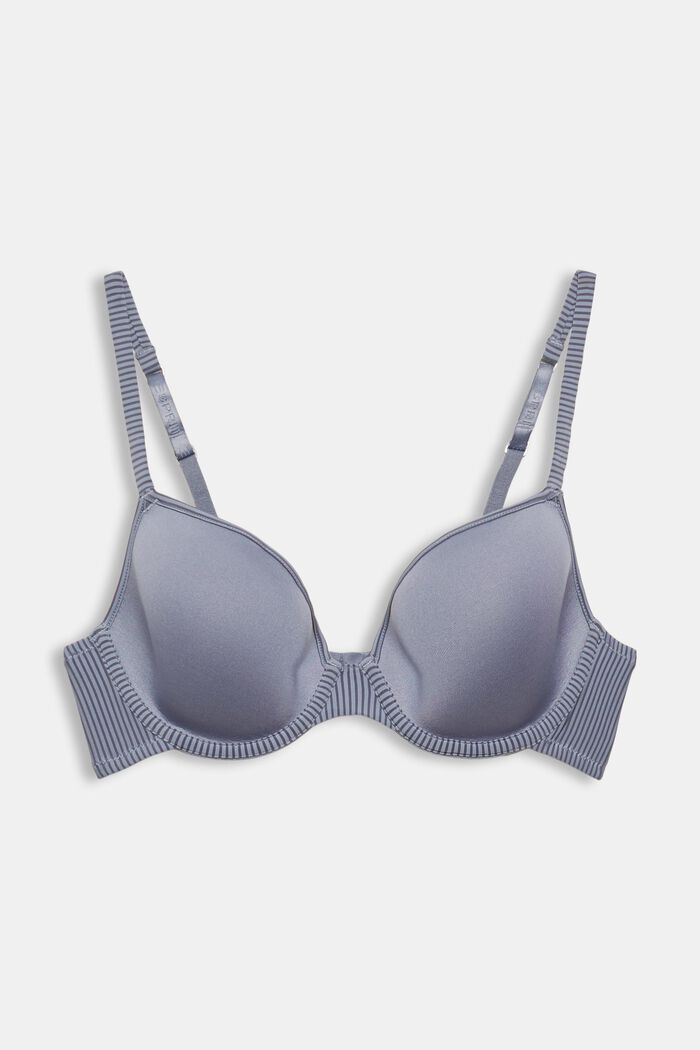 Recycled: padded underwire bra made of microfibre, GREY BLUE, detail image number 4