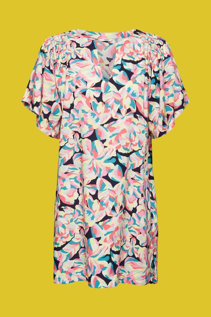 Beach tunic with floral pattern
