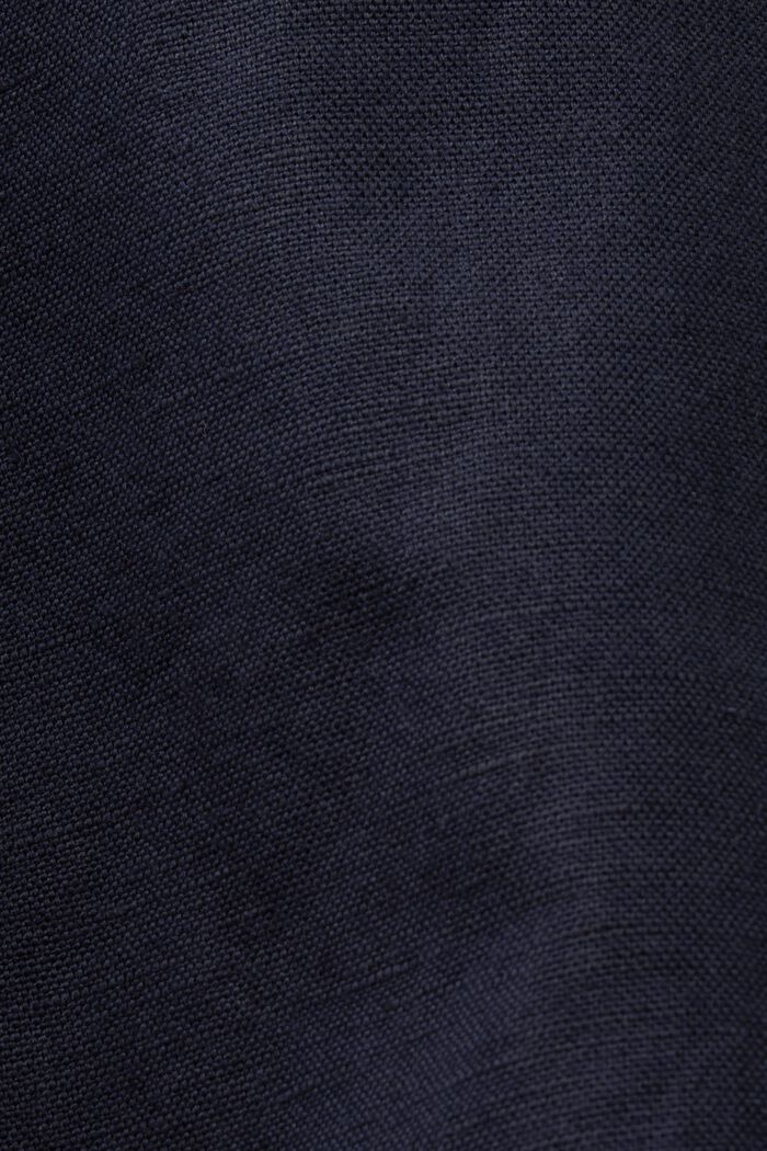 Linen Cotton Tie-Belt Culotte, NAVY, detail image number 6