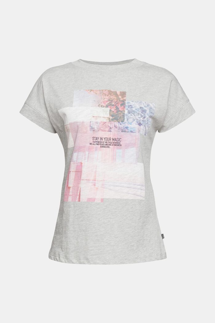 Printed T-shirt made of organic cotton, MEDIUM GREY, overview