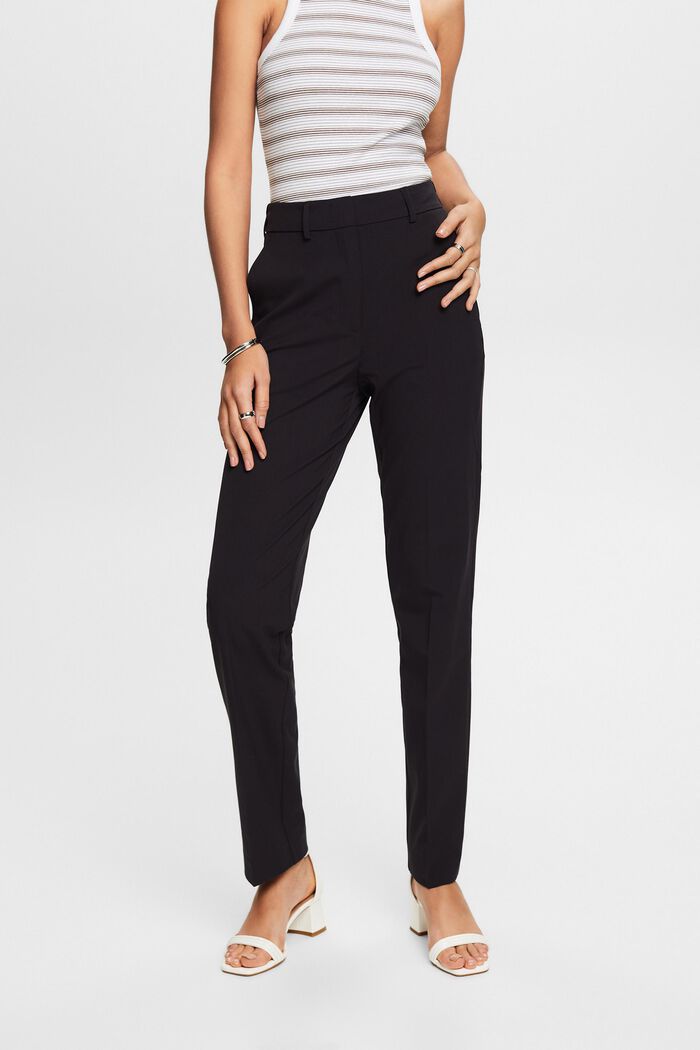 Crepe Straight Leg Pants, ANTHRACITE, detail image number 0