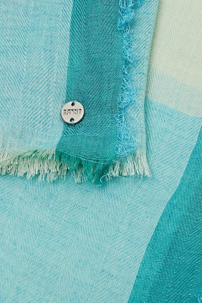 Tri-tone woven scarf, AQUA GREEN, detail image number 1