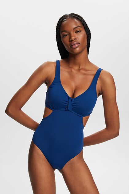 Recycled: padded swimsuit with cut-outs