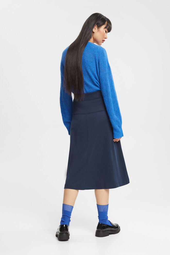 Jersey midi skirt, NAVY, detail image number 3