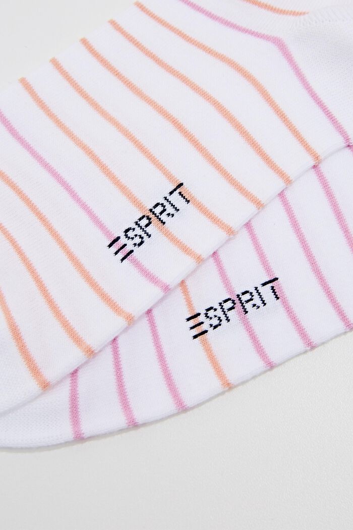 2-pack of striped socks, organic cotton, WHITE/ROSE, detail image number 1
