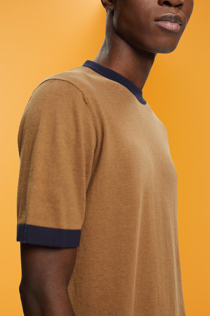 Knitted t-shirt, PALE KHAKI, detail image number 2