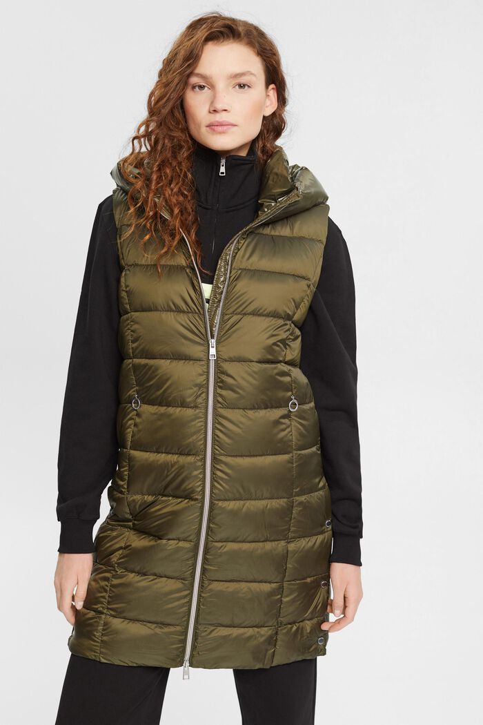 Long quilted body warmer with 3M™ Thinsulate™, DARK KHAKI, detail image number 0