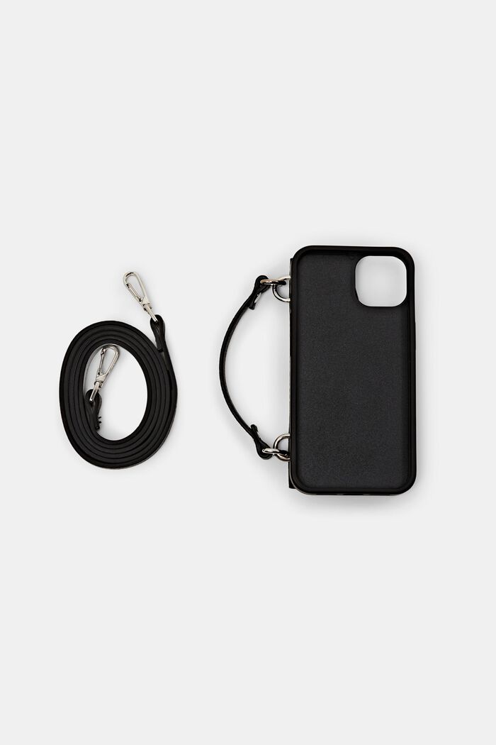 Phone case with detachable shoulder strap, BLACK, detail image number 2