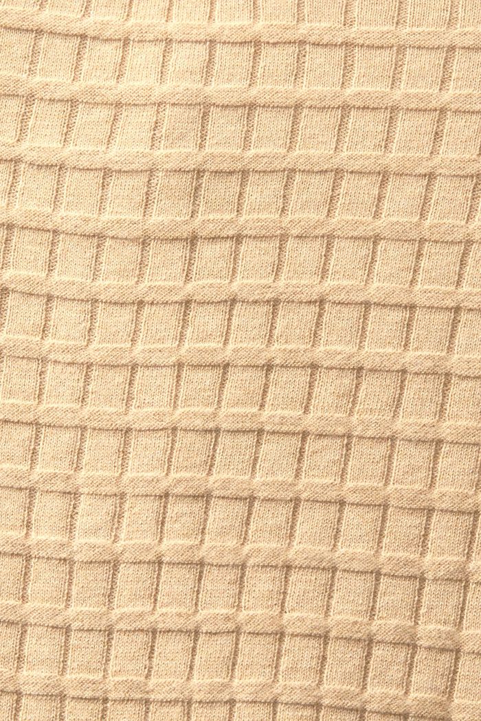 Structured Knit Sweater, BEIGE, detail image number 5