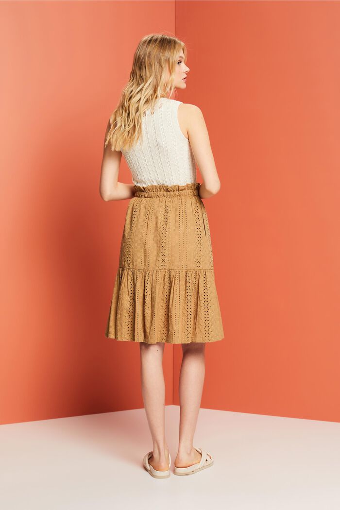 Embroidered skirt, LENZING™ ECOVERO™, KHAKI BEIGE, detail image number 3