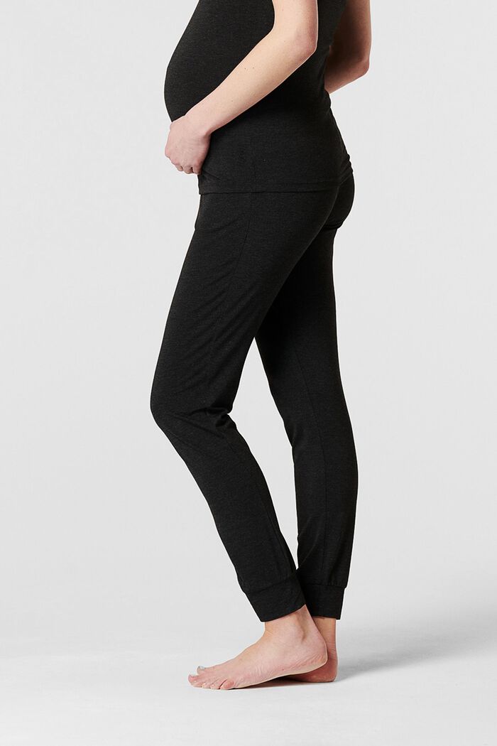 Loungewear trousers with an over-bump waistband, ANTHRACITE MELANGE, detail image number 3