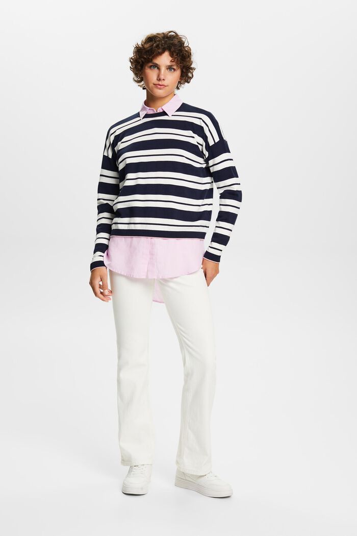 Oversized jumper, 100% cotton, NAVY, detail image number 4