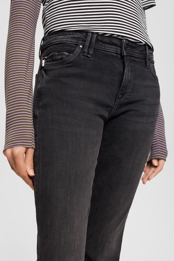 Straight leg stretch jeans, BLACK DARK WASHED, detail image number 2