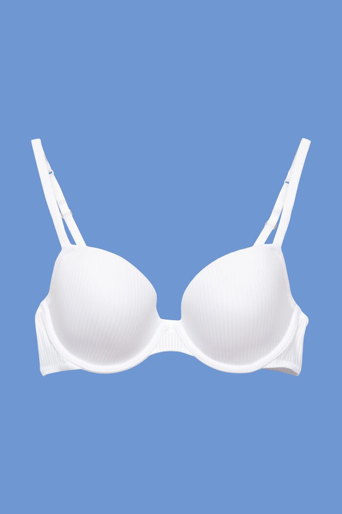 Recycled: padded underwire bra made of microfibre, WHITE, detail image number 4